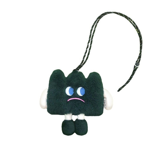 Emotional Straw Mobile Cute Plush Funny Expression Earphone Phone Bags