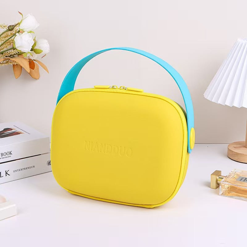 Portable Dopamine Cosmetics Toiletries Waterproof Hard Makeup Bag