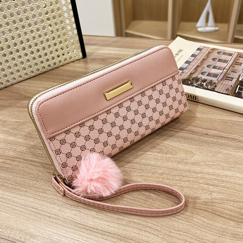 Women's Long Printed Color Korean Style Multiple Slots Change Packet Bags