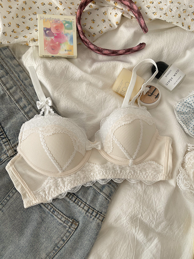 Women's Sexy Lace Small Chest Push-up Thin Push Lingerie Sets