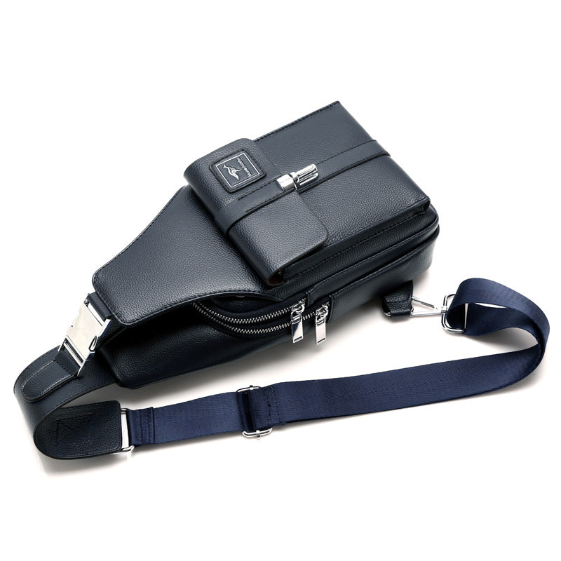 Innovative Men's Korean Fashion Soft Leather Men's Chest Bags