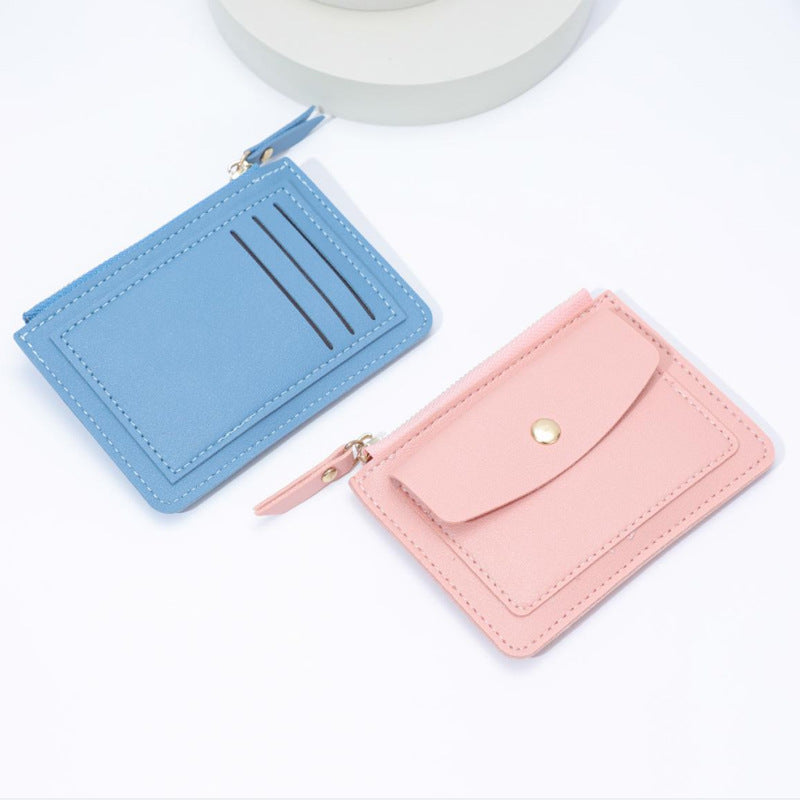 Classic Multifunctional Zipper Multiple Slots Leather Card Holder