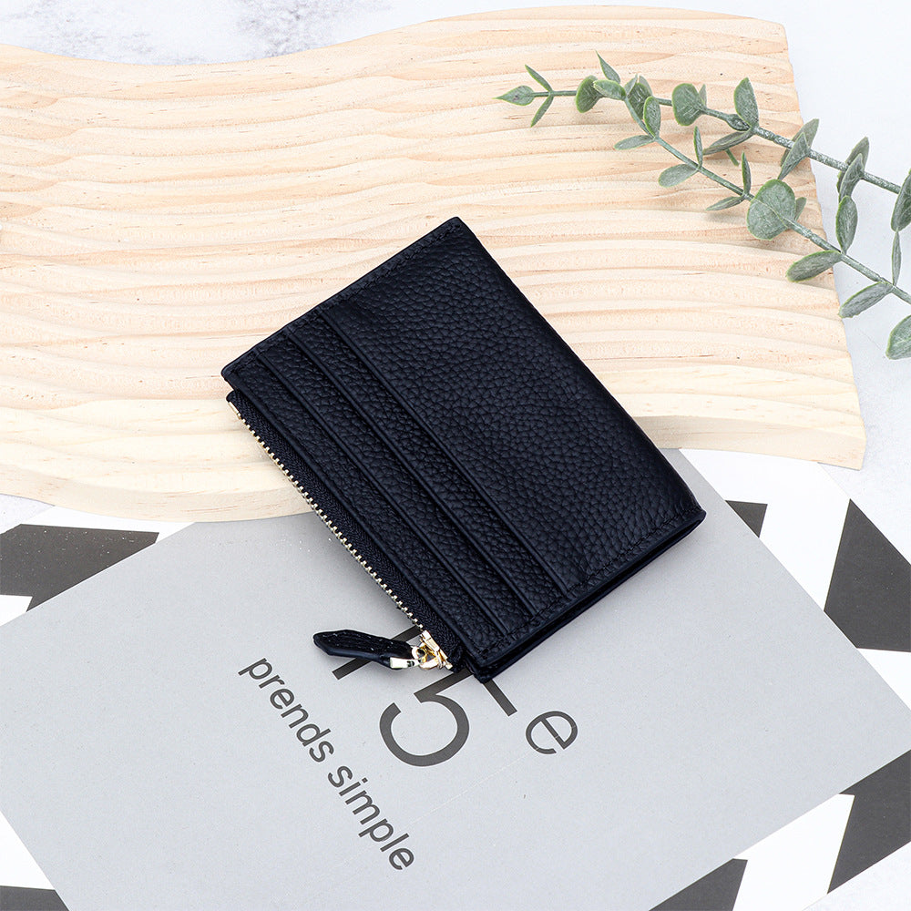 Women's Genuine Leather Fashion Mini Cowhide Certificate Ladies Wallet