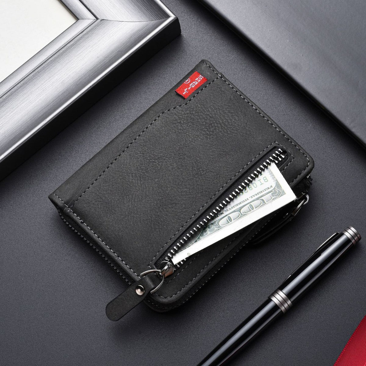 Men's Zipper Multiple Slots Large Capacity Cool Multifunctional Men's Wallet