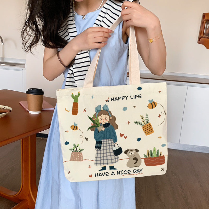 Women's Canvas Large Capacity Korean Style Commuter Women's Shoulder Bag