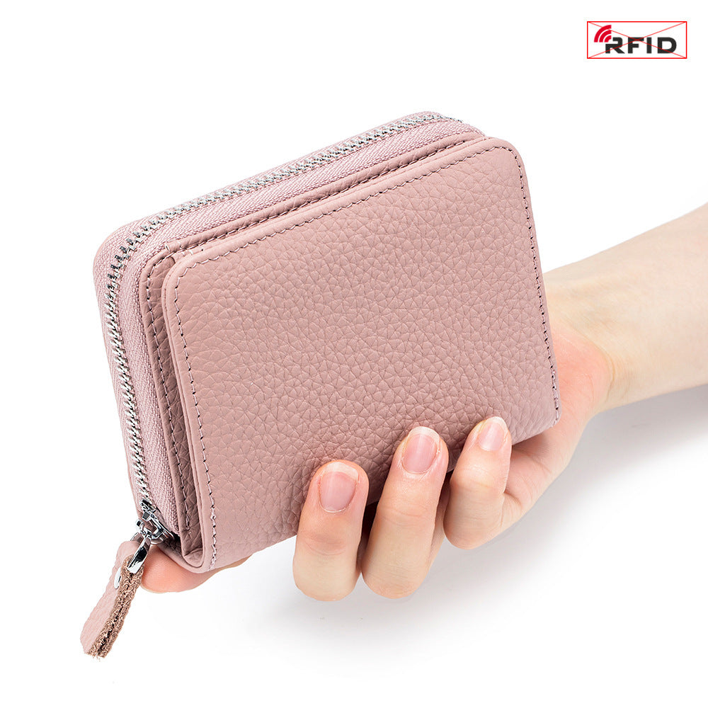 Women's Genuine Leather Simple Short First Layer Ladies Wallets