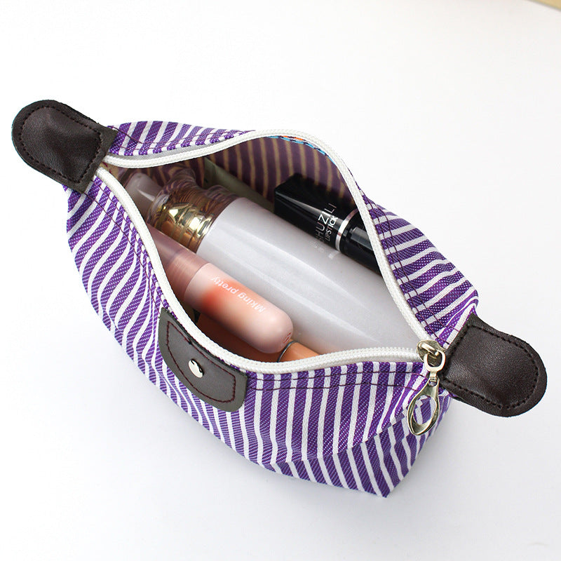 Women's Style Striped Dumplings Dumpling Making Folding Cosmetic Bags