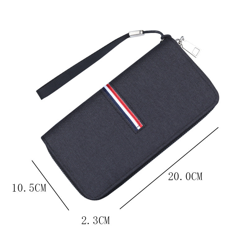 Men's Canvas Wrist Strap Clutch Zipper Cloth Men's Wallets