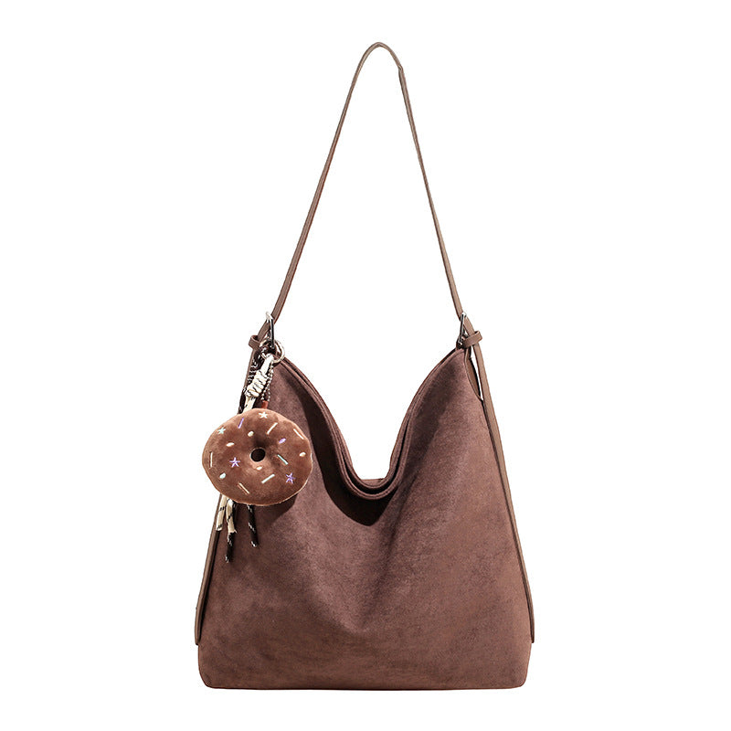 Women's Suede Simple Fashion Leisure Commute Retro Large Women's Shoulder Bag