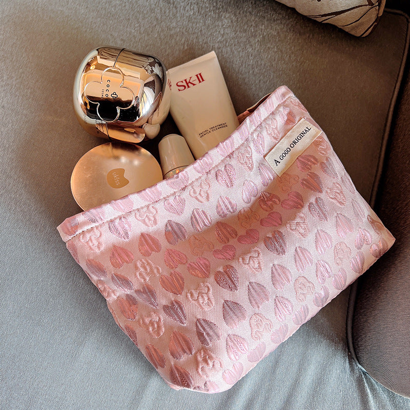 Love Canvas Portable Cosmetics Storage Out Wash Certificate Makeup Bag