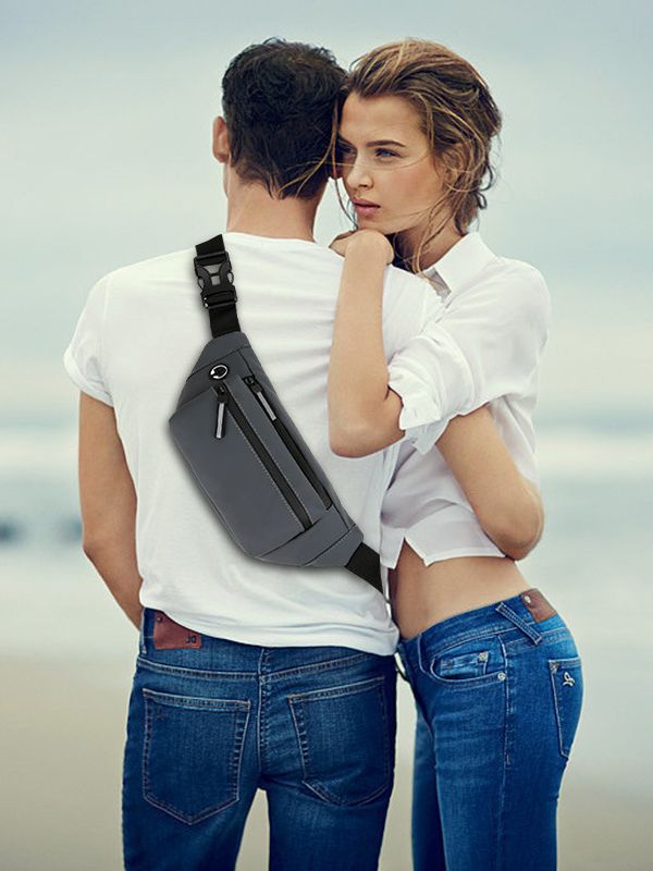 Men's Black Stall Leisure Waterproof Running Cross Men's Waist Packs