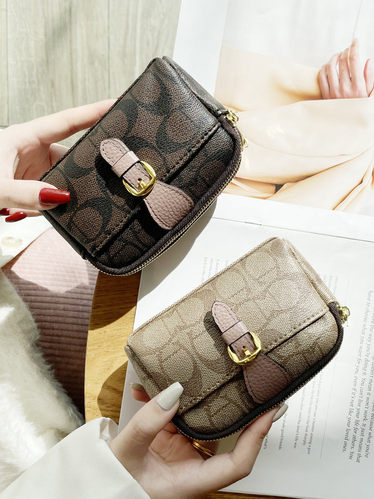 Women's Exquisite Printed Zipper Hand Carrying Clutch Coin Purses