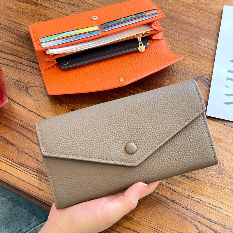Women's Long Genuine Leather Large Capacity Temperament Handbags