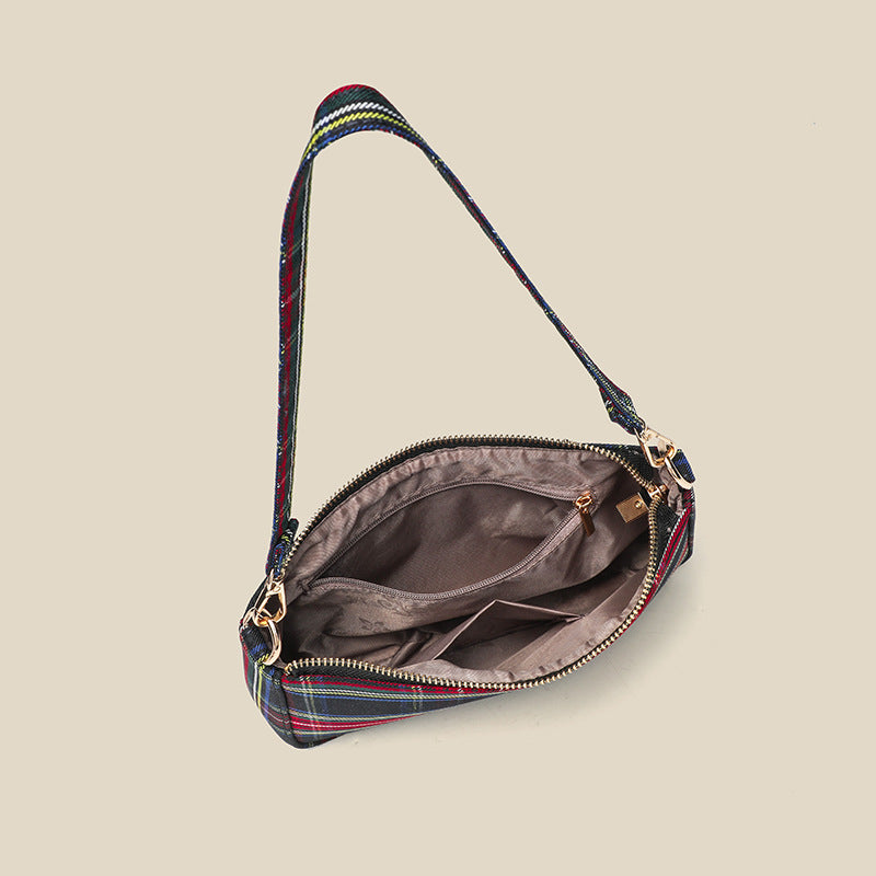 Women's Handmade Retro Red Plaid French Stick Handbags