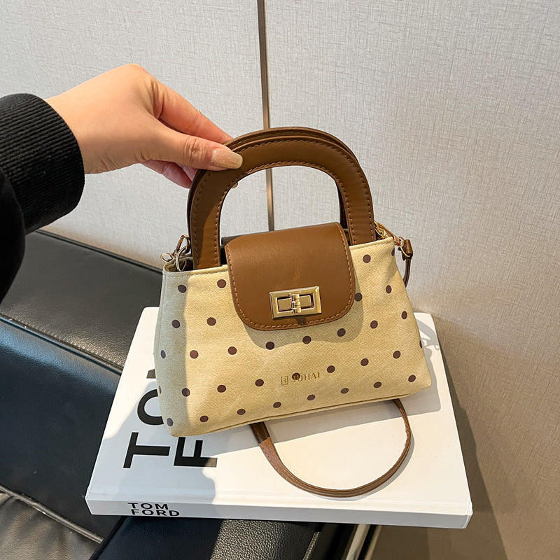 Popular Western Style Polka Dot Large Capacity Commuter Small Square Bags