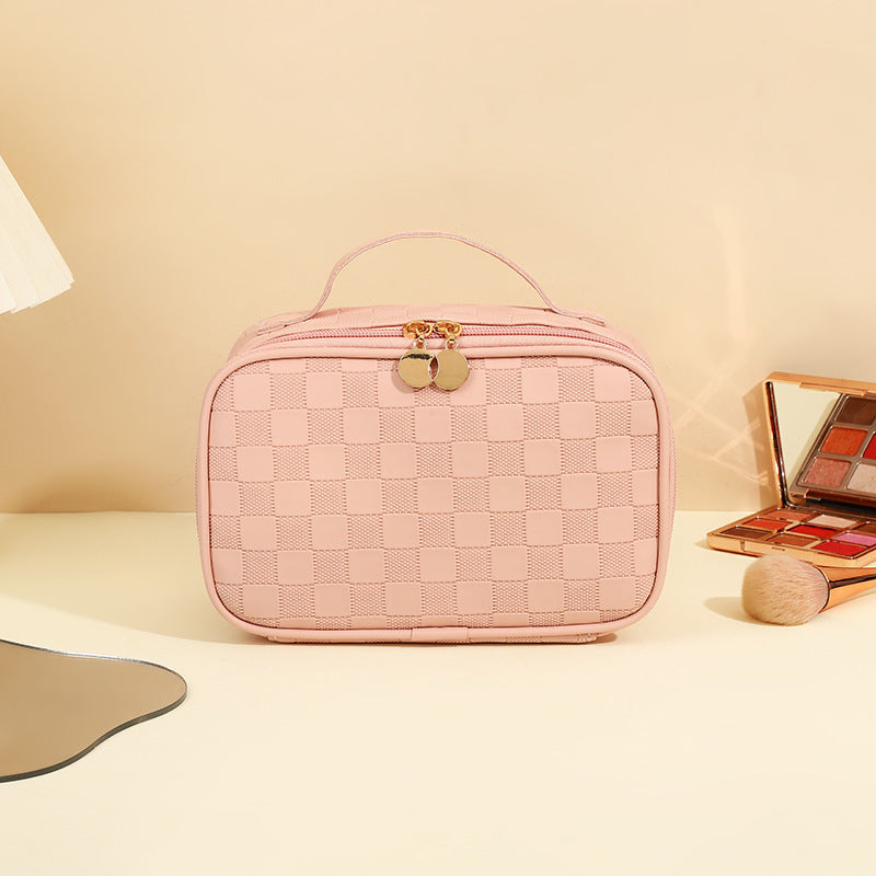 Women's High-grade Chessboard Storage Waterproof Portable Makeup Bag