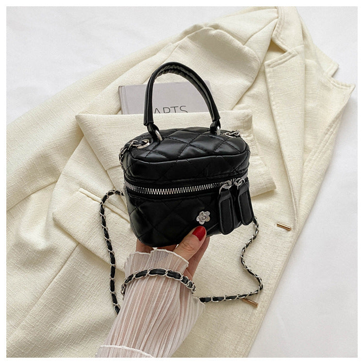 Women's Simple Rhombus Chain Portable Box Textured Bags