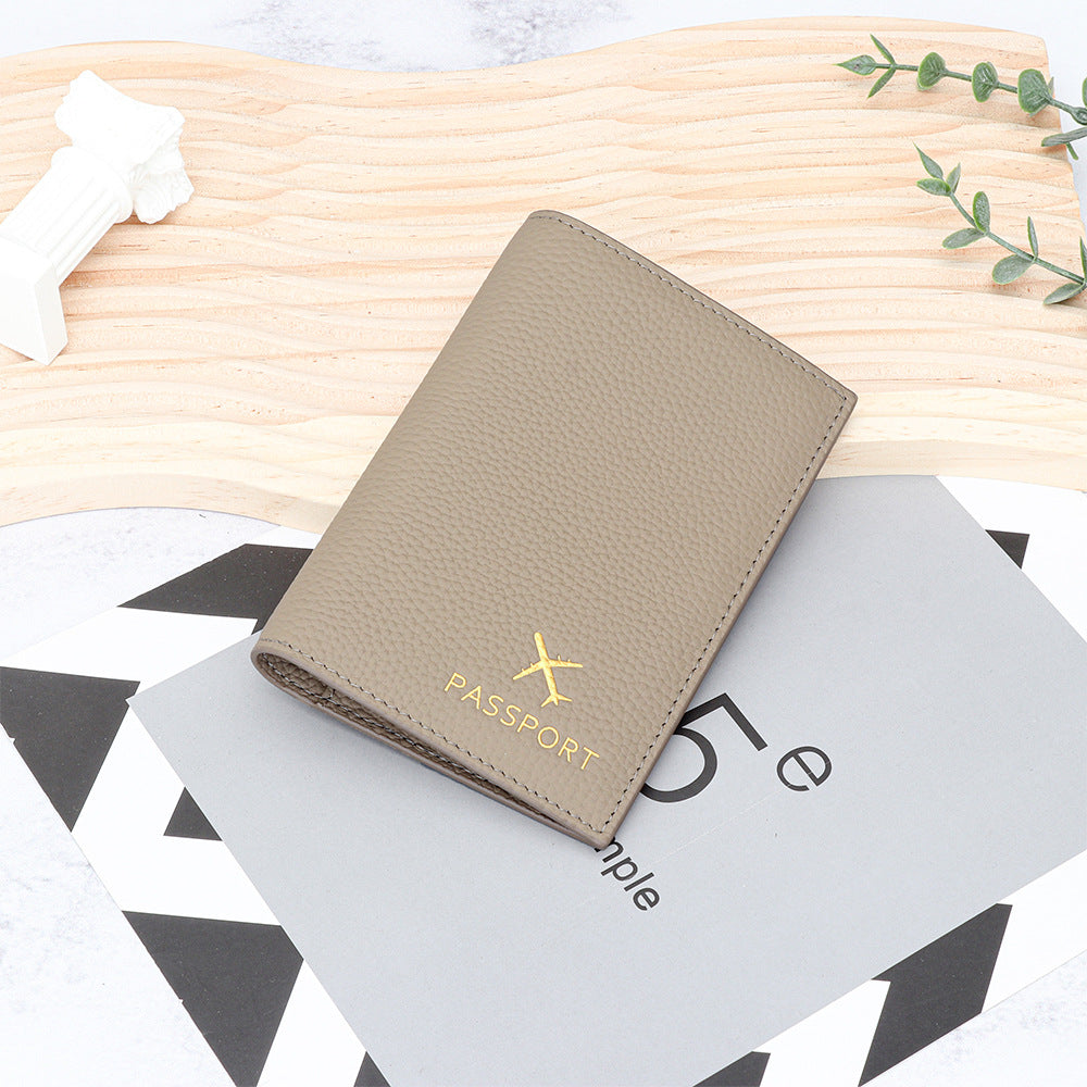 Women's & Men's Pure First Layer Cowhide Passport Fashion Thin Leather Ladies Wallet