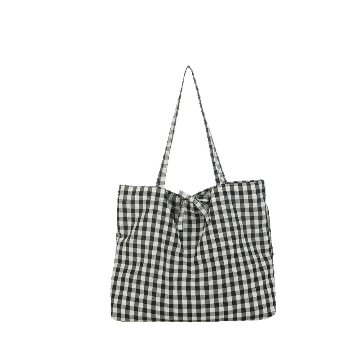 Checked Canvas Artistic Style College Fashion Women's Shoulder Bag