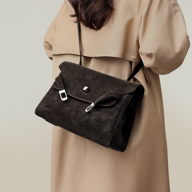 Women's Popular Genuine Leather Underarm Light Luxury Large Women's Shoulder Bag