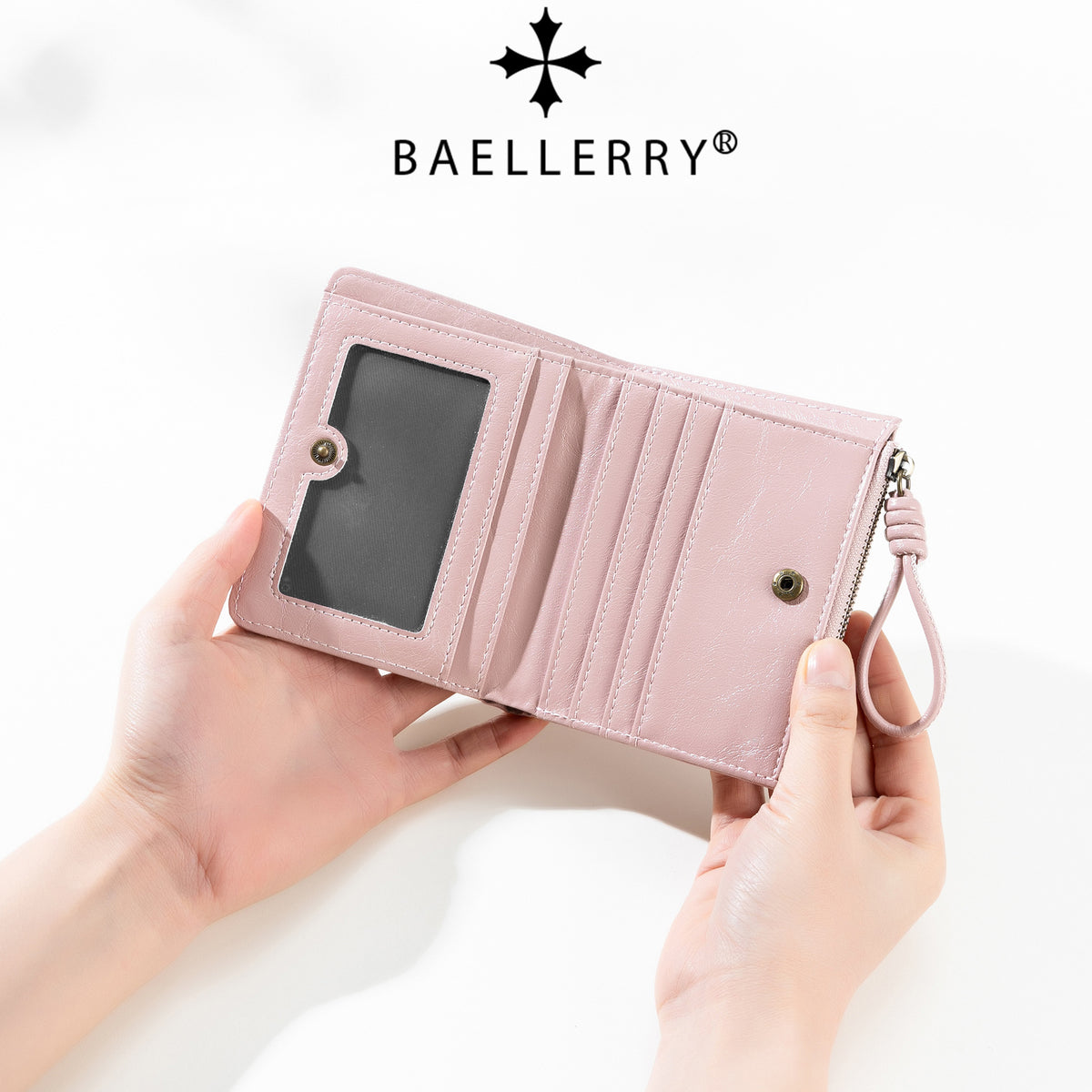 Women's Short Style Fashion Solid Color Zipper Coin Purses