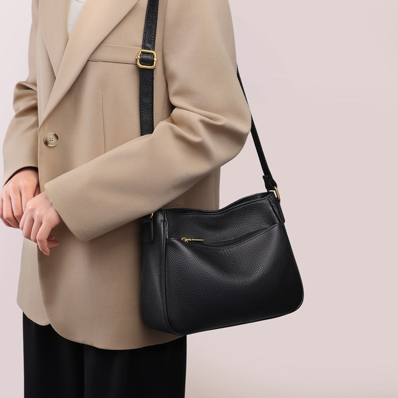 Women's Genuine Leather Underarm Summer Large Capacity Oblique Shoulder Bags