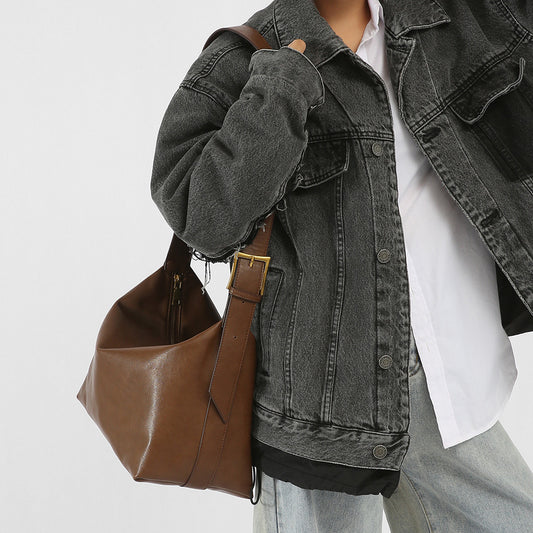 Women's Versatile Retro Fashion Soft Leather Commuter Shoulder Bags