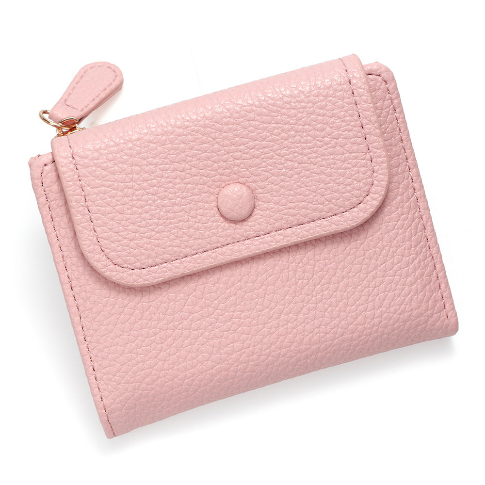 Women's Candy Color Soft Leather Litchi Pattern Ladies Wallet