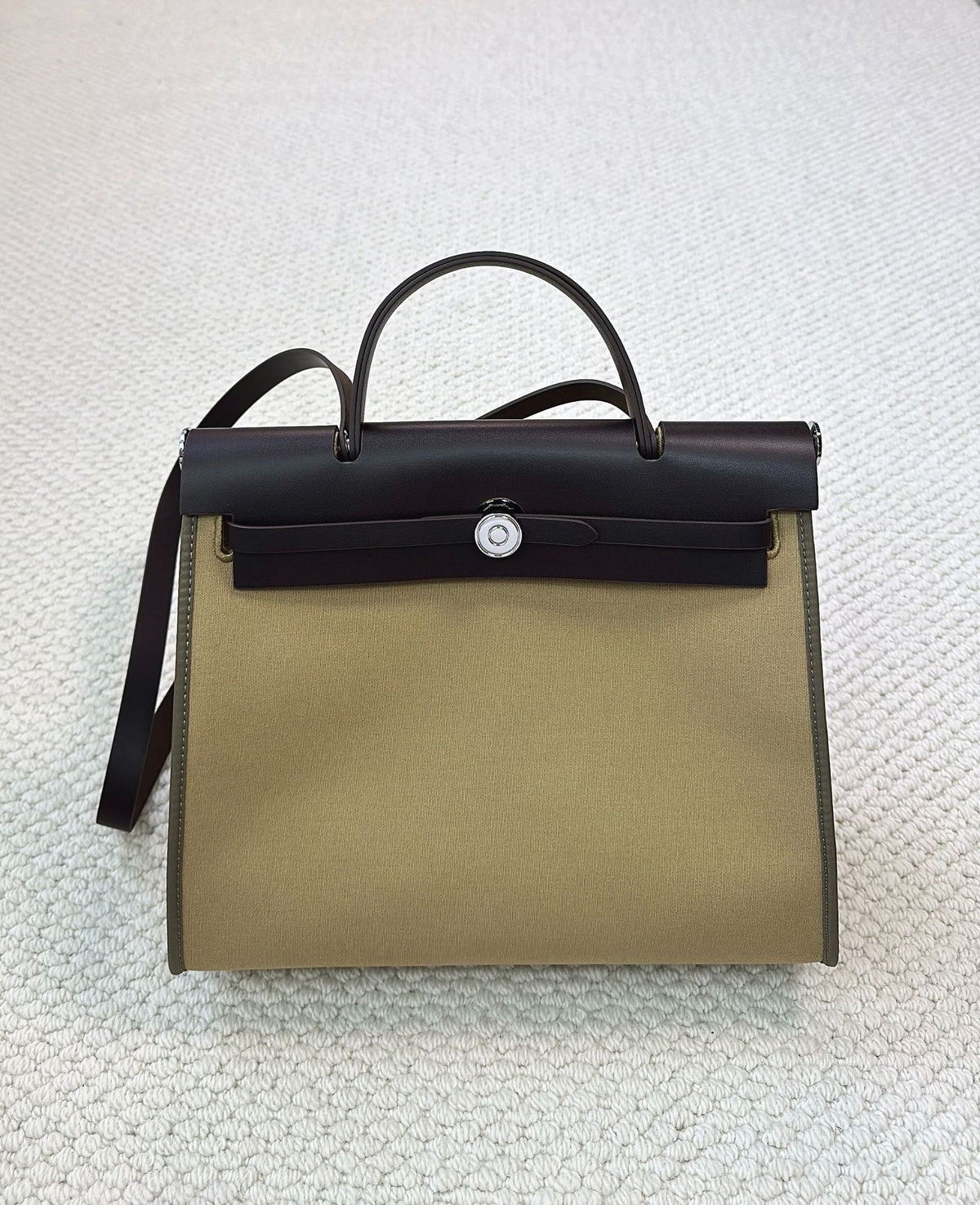 High-grade Canvas Leather Kelly Large Capacity Women's Shoulder Bag