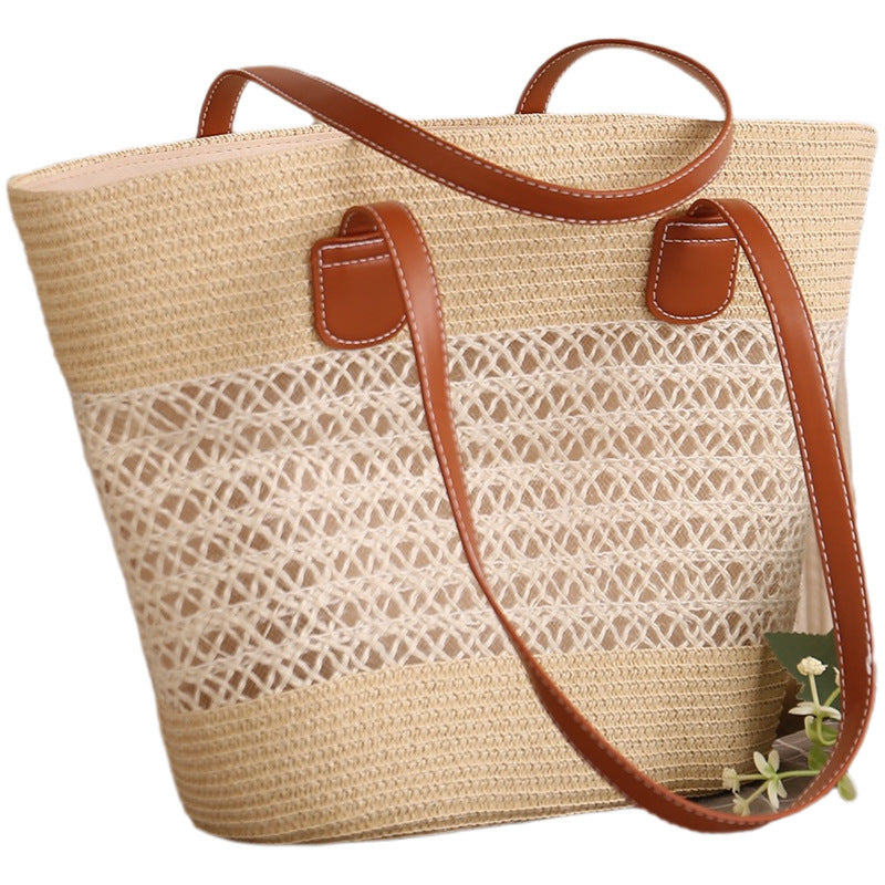 Source Discount Large Capacity Straw Woven Women's Shoulder Bag