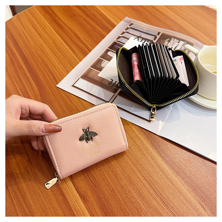 Women's Female Bee Zip Organ Sleeve Clamp Coin Purses