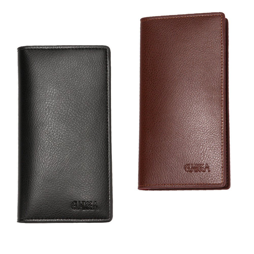 Men's Long Leather Litchi Pattern Multiple Slots Men's Wallets