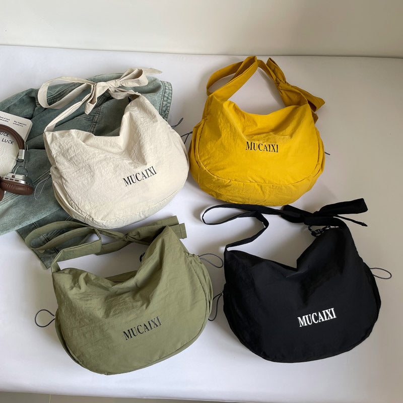 Women's Style Artistic Washed Cloth Fashion Dumpling Women's Messenger Bag