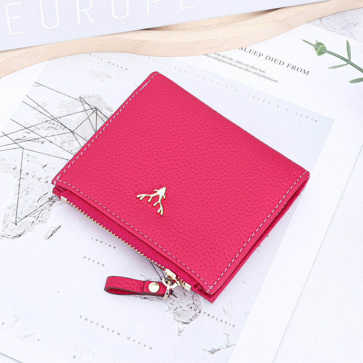 Women's Genuine Leather Short First Layer Cowhide Ladies Wallet