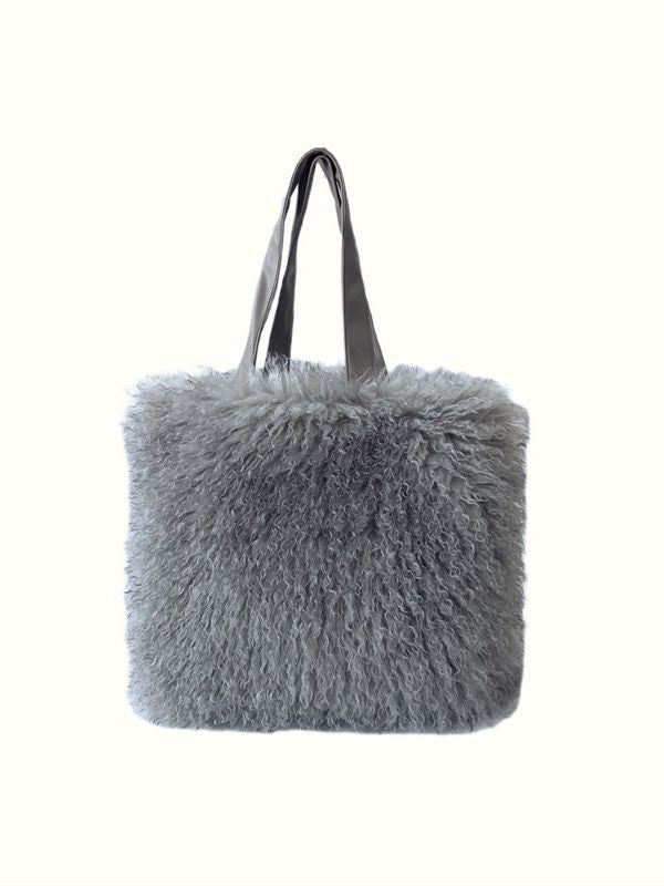 Women's Imitated Tibet Sheep Fur Gradient Color Handbags
