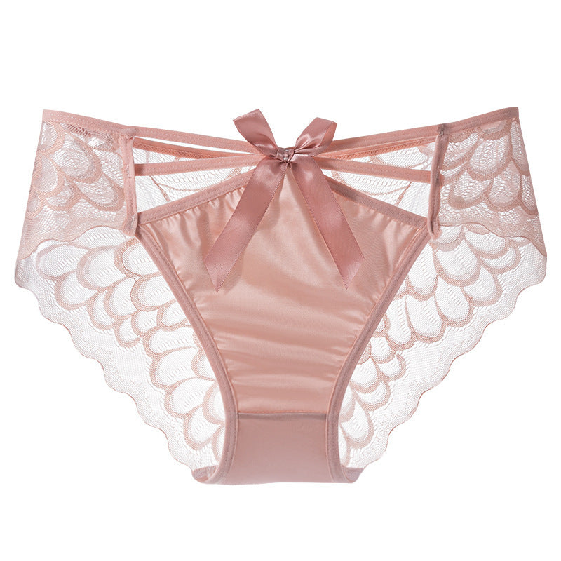 Women's Satin Underwear Pure Desire Bow Hip Panties