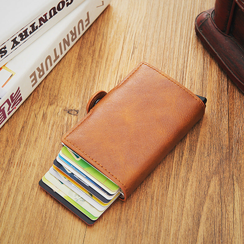 Automatic Aluminum Alloy Carbon Fiber Clamp Card Holder