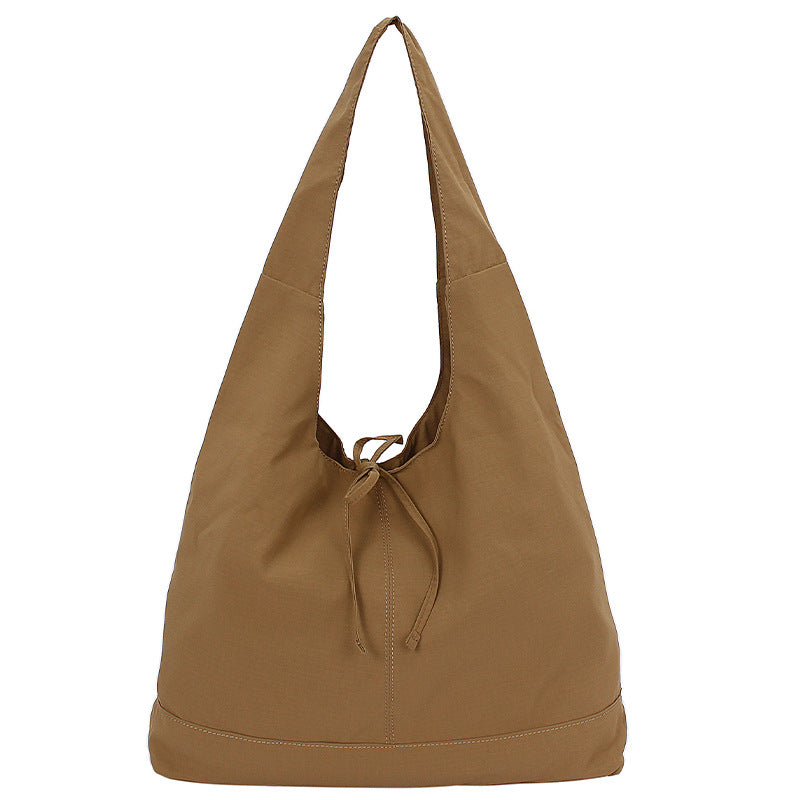 Capacity Simple Plain Bow Canvas Idle Style Commuter Tote Bags