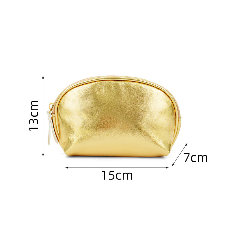Golden Full Texture Portable Toiletry Good-looking Makeup Bag