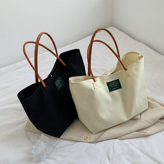Women's Canvas Large Capacity Magnetic Snap Design Shoulder Bags