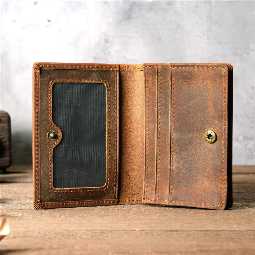 Men's First Layer Cowhide Driving License Leather Card Holder