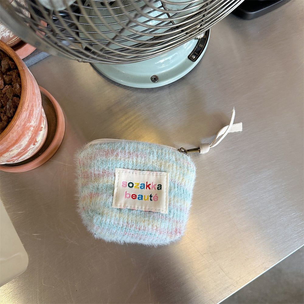 Women's Sized Plush Portable Liner High Cosmetic Bags