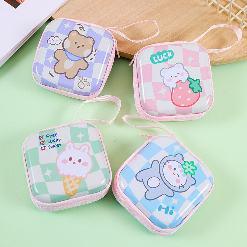 Cute Ornament Headset Cable Zipper Iron Coin Purses