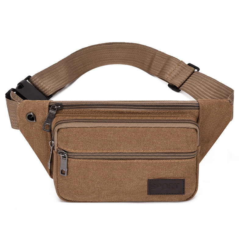Men's Trend Canvas Leisure Large Capacity Business Men's Waist Packs