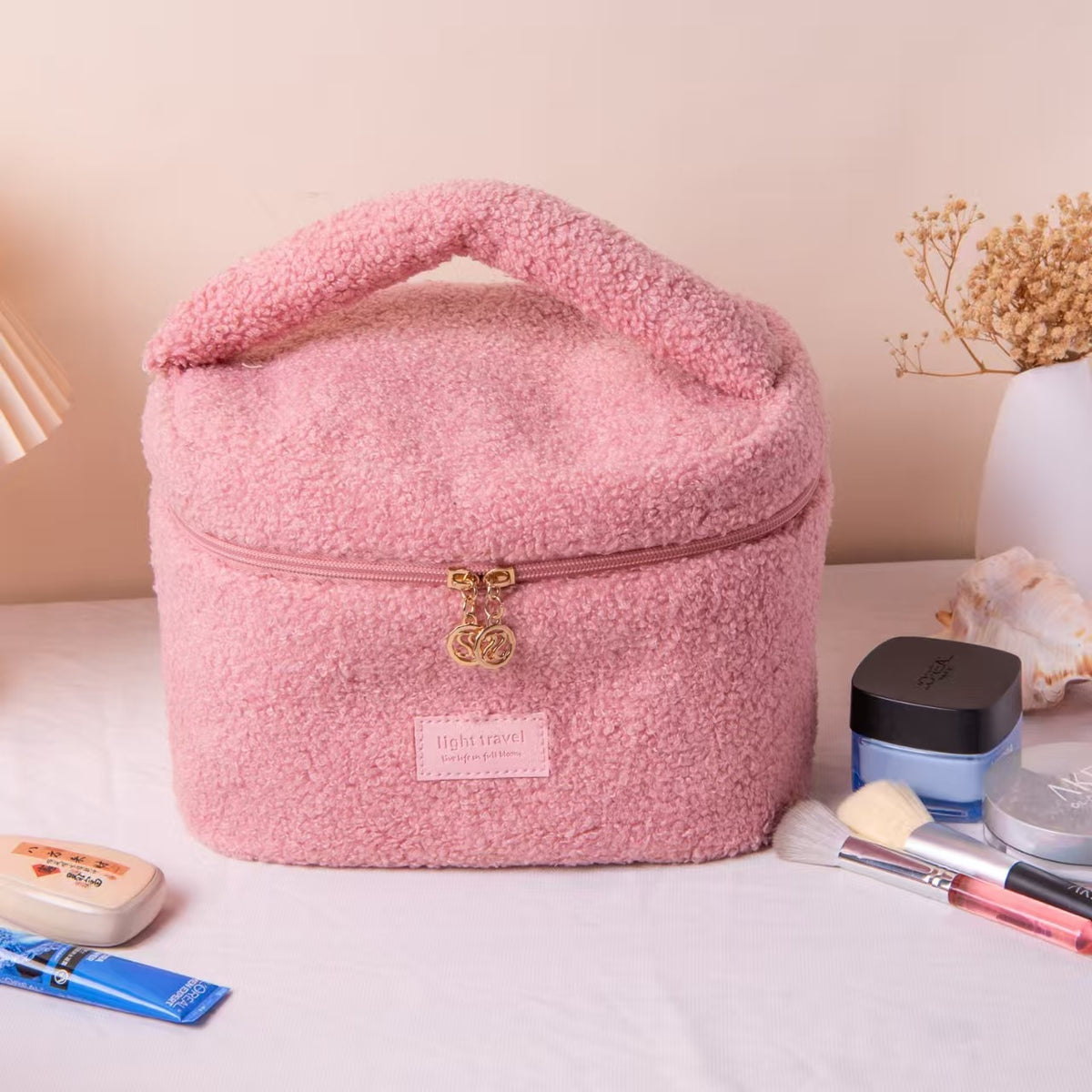 Plush Nordic Portable Skin Care Toiletry Storage Cosmetic Bags