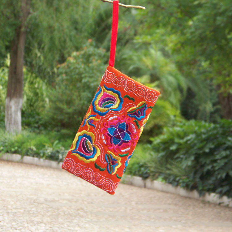 Flower Canvas Embroidered Clutch Tea Coffee Bags