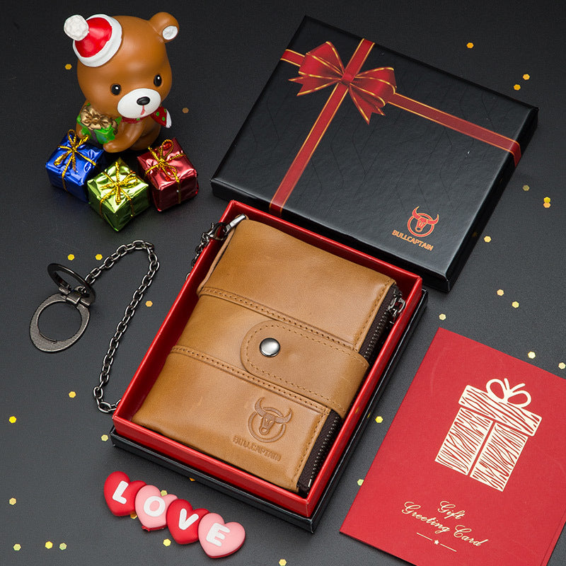 Genuine Vertical Mobile Send Greeting Husband Gift For Males Box Men's Wallets