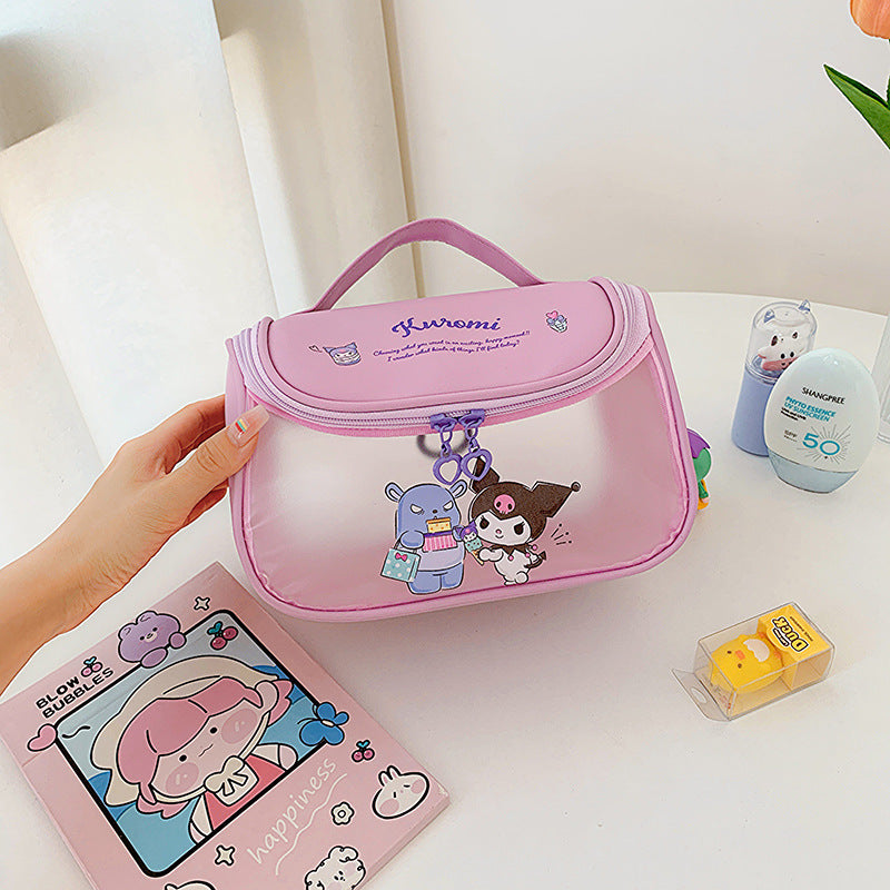 Women's Cartoon Large Capacity Portable Good-looking Double Zipper Cosmetic Bags