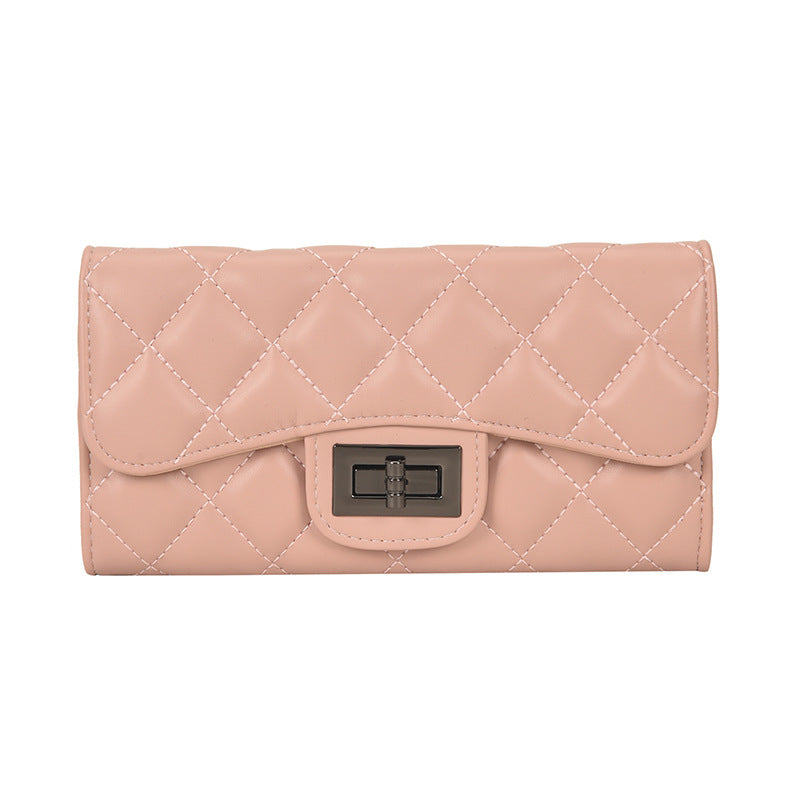 Women's Korean Style Rhombus Short Clutch Multi Ladies Wallet