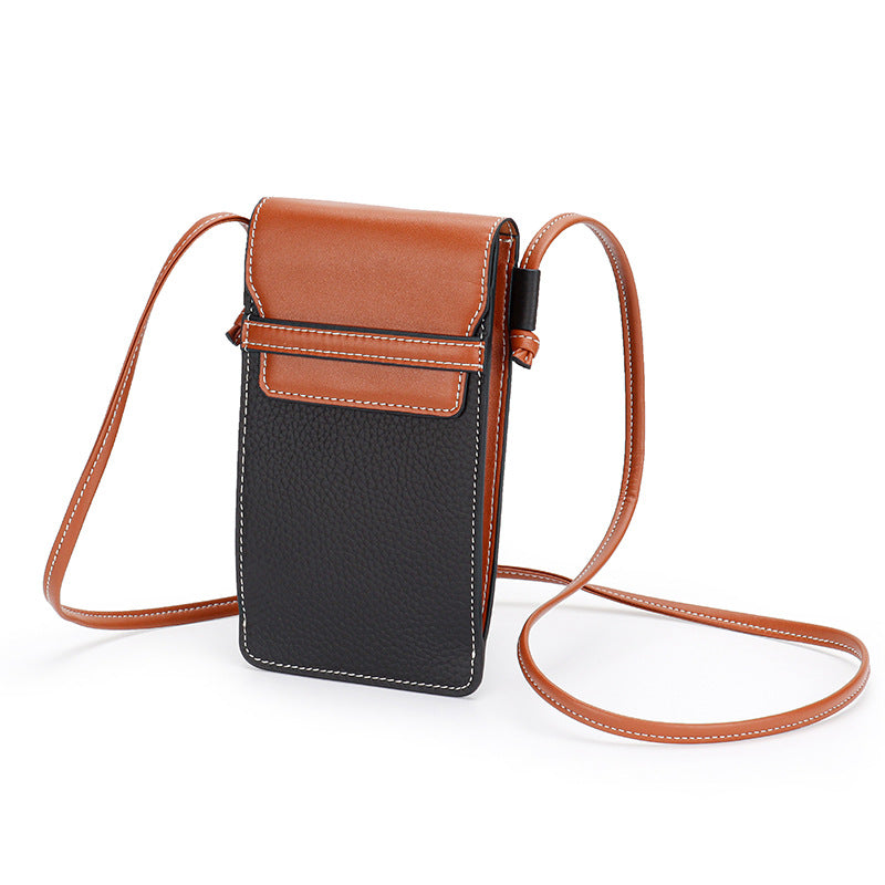 Genuine Leather Vertical First Layer Cattlehide Phone Bags
